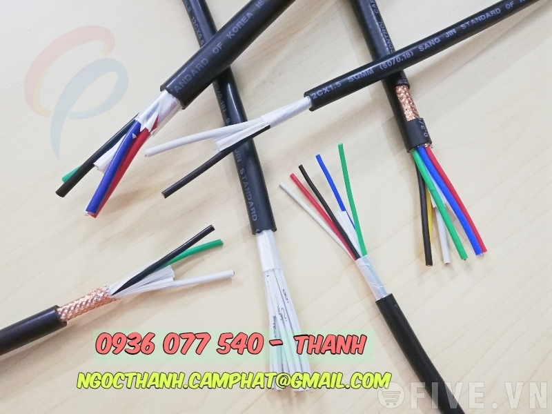 Cáp điều khiển Sangjin 2x1.25 mm2, không lưới chống nhiễu RVV, cáp mềm nhập khẩu