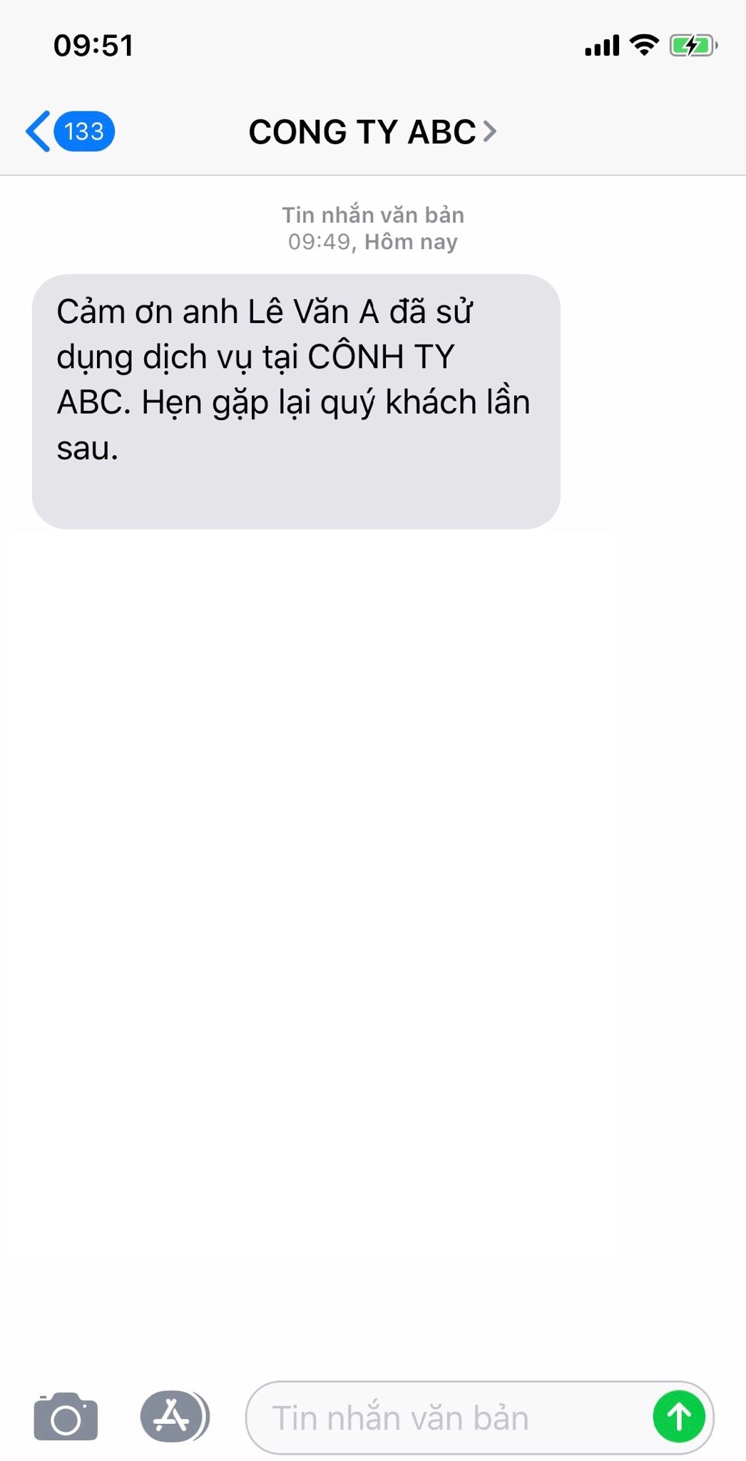 Gửi tin nhắn SMS đến khách hàng bằng tên doanh nghiệp hoặc tên thương hiệu