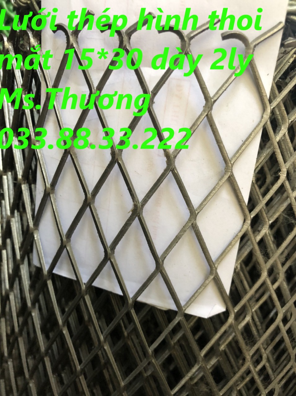 Lưới h&igrave;nh thoi A15x30mm d&acirc;y 1.5 ly khổ 1m